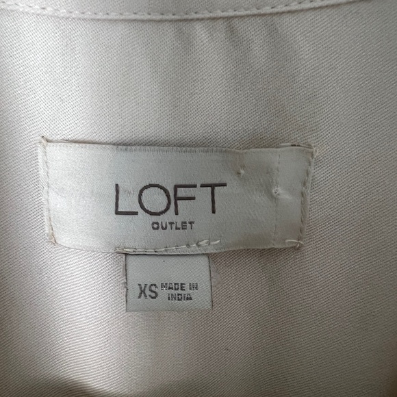 LOFT Beige Safari Button Front Sleeveless Elastic Waist Pockets Jumper Romper XS - Picture 10 of 11